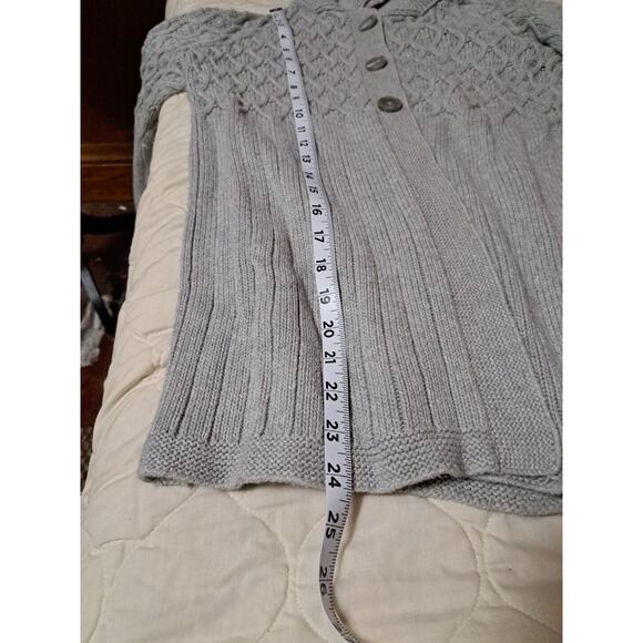 Calvin Klein Women's Cozy Cardigan Sweater Grey Size Md Fit and Flare Cable Knit - Picture 9 of 10